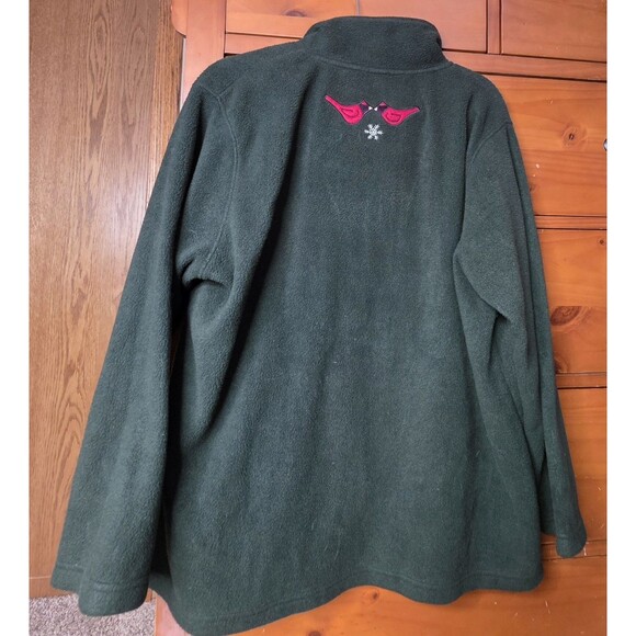 Northcrest Fleece Pullover Size 2X Christmas Holiday Green Cabincore 1/4 Zip - Picture 3 of 7